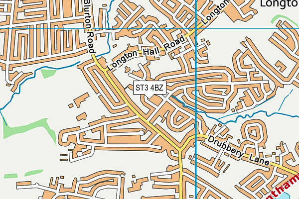 ST3 4BZ map - OS VectorMap District (Ordnance Survey)