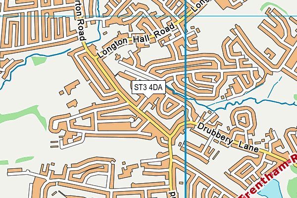 ST3 4DA map - OS VectorMap District (Ordnance Survey)