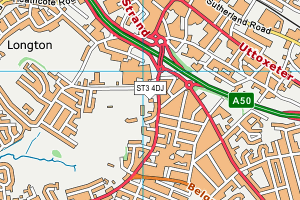 ST3 4DJ map - OS VectorMap District (Ordnance Survey)