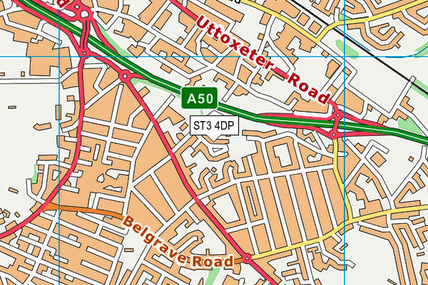 ST3 4DP map - OS VectorMap District (Ordnance Survey)