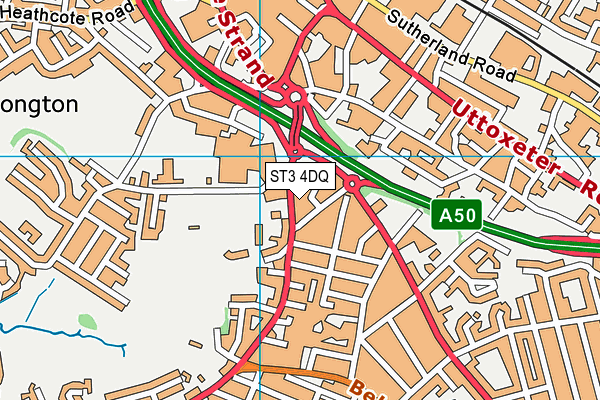 ST3 4DQ map - OS VectorMap District (Ordnance Survey)