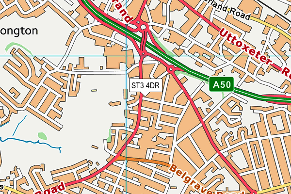 ST3 4DR map - OS VectorMap District (Ordnance Survey)