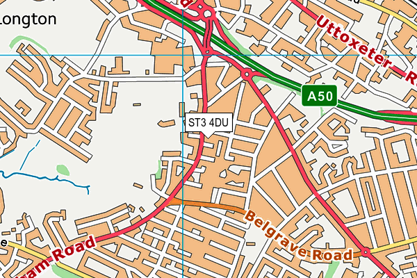 ST3 4DU map - OS VectorMap District (Ordnance Survey)