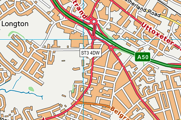 ST3 4DW map - OS VectorMap District (Ordnance Survey)