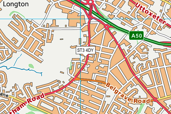 ST3 4DY map - OS VectorMap District (Ordnance Survey)