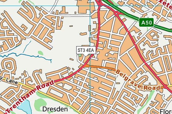 ST3 4EA map - OS VectorMap District (Ordnance Survey)