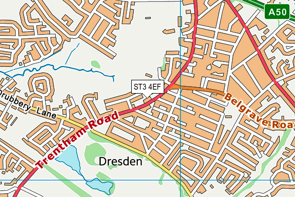 ST3 4EF map - OS VectorMap District (Ordnance Survey)