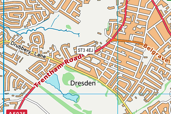 ST3 4EJ map - OS VectorMap District (Ordnance Survey)