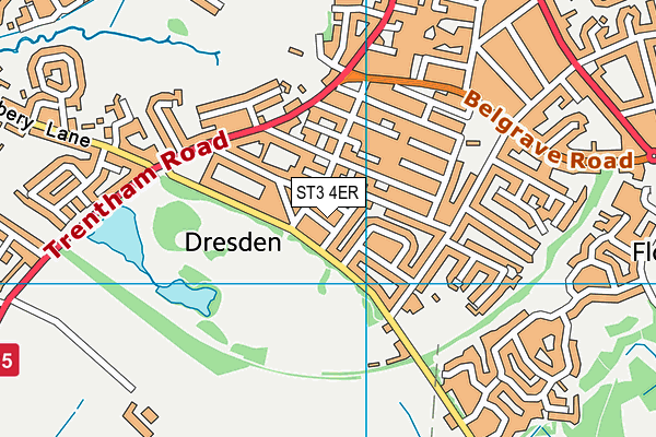 ST3 4ER map - OS VectorMap District (Ordnance Survey)