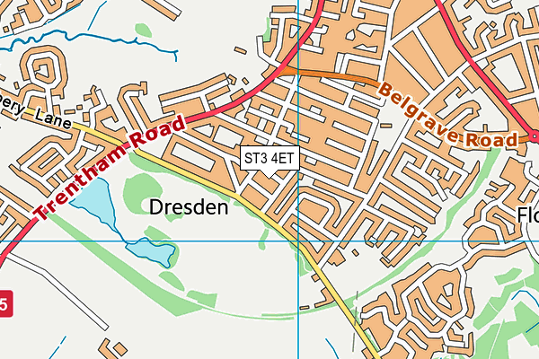 ST3 4ET map - OS VectorMap District (Ordnance Survey)