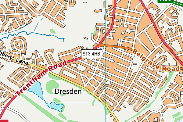 ST3 4HB map - OS VectorMap District (Ordnance Survey)