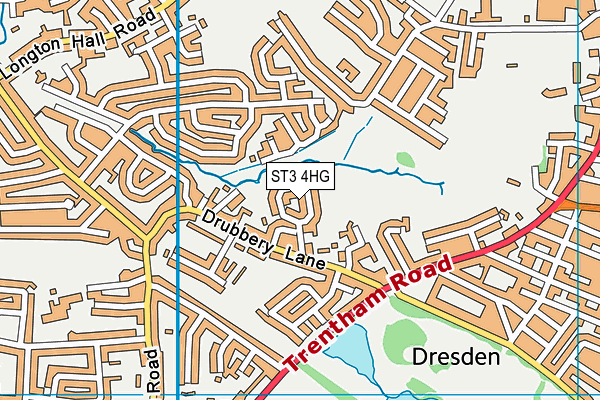ST3 4HG map - OS VectorMap District (Ordnance Survey)