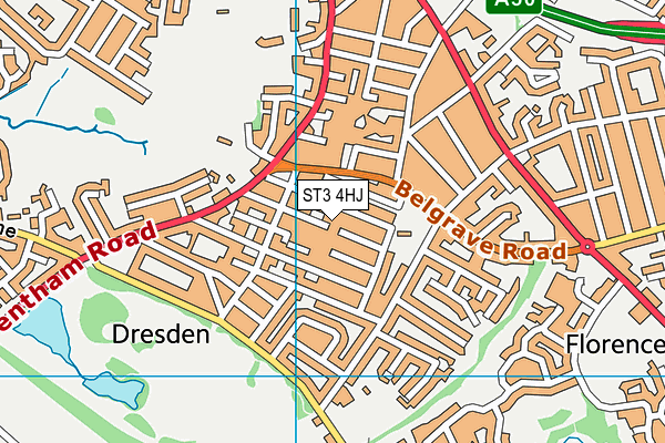 ST3 4HJ map - OS VectorMap District (Ordnance Survey)