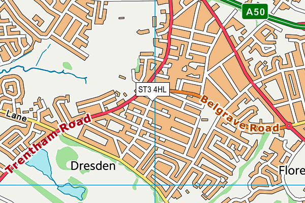 ST3 4HL map - OS VectorMap District (Ordnance Survey)