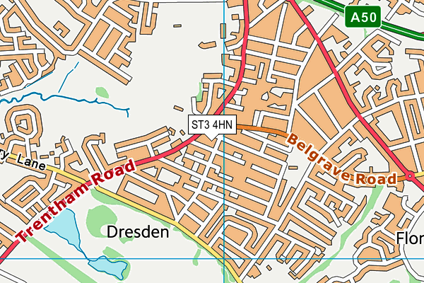 ST3 4HN map - OS VectorMap District (Ordnance Survey)