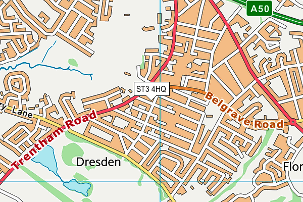 ST3 4HQ map - OS VectorMap District (Ordnance Survey)