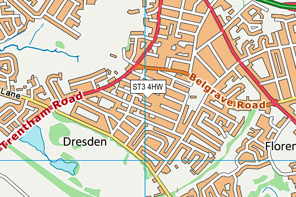 ST3 4HW map - OS VectorMap District (Ordnance Survey)