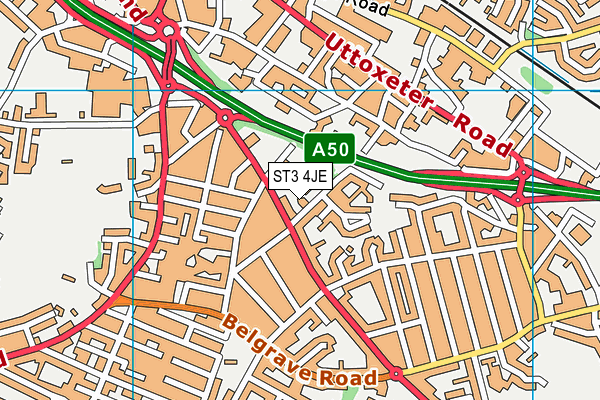 ST3 4JE map - OS VectorMap District (Ordnance Survey)