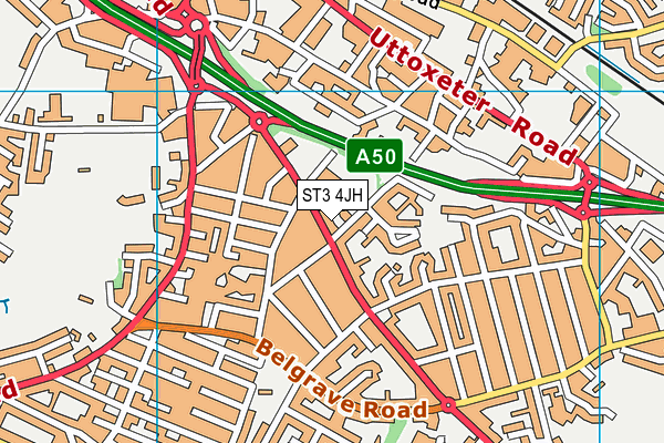 ST3 4JH map - OS VectorMap District (Ordnance Survey)