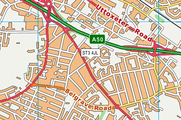 ST3 4JL map - OS VectorMap District (Ordnance Survey)