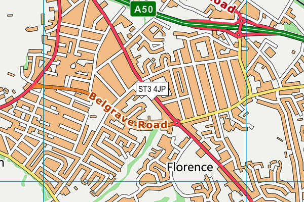 ST3 4JP map - OS VectorMap District (Ordnance Survey)