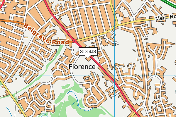 Florence Colliery Social Welfare Centre map (ST3 4JS) - OS VectorMap District (Ordnance Survey)