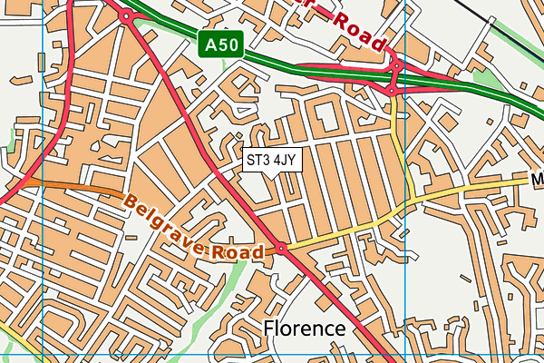 ST3 4JY map - OS VectorMap District (Ordnance Survey)