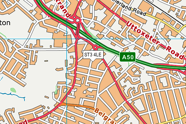 ST3 4LE map - OS VectorMap District (Ordnance Survey)