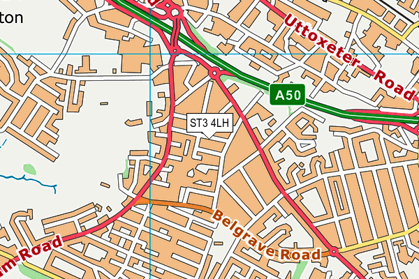 ST3 4LH map - OS VectorMap District (Ordnance Survey)