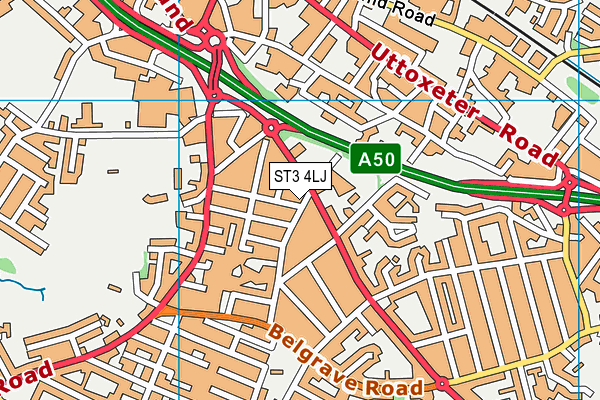 ST3 4LJ map - OS VectorMap District (Ordnance Survey)