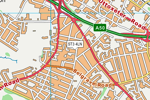 ST3 4LN map - OS VectorMap District (Ordnance Survey)