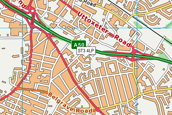 ST3 4LP map - OS VectorMap District (Ordnance Survey)