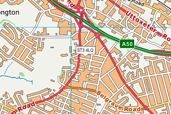 ST3 4LQ map - OS VectorMap District (Ordnance Survey)