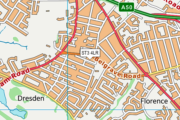 ST3 4LR map - OS VectorMap District (Ordnance Survey)