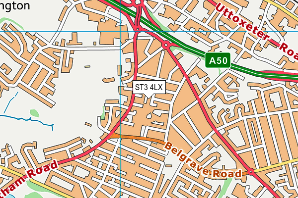 ST3 4LX map - OS VectorMap District (Ordnance Survey)