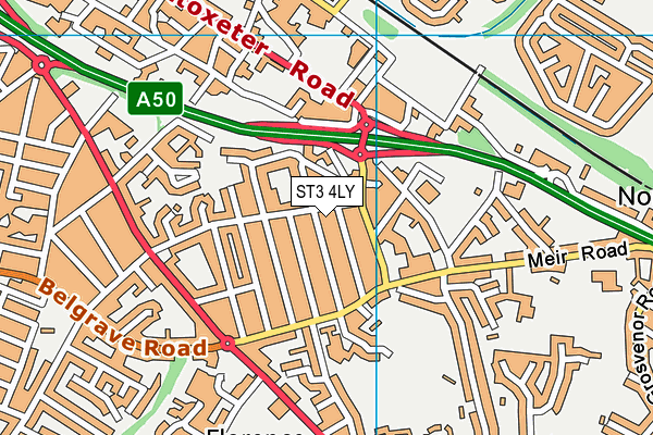 ST3 4LY map - OS VectorMap District (Ordnance Survey)