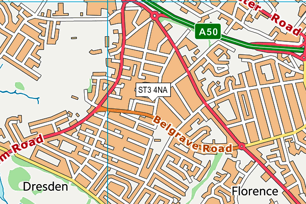 ST3 4NA map - OS VectorMap District (Ordnance Survey)