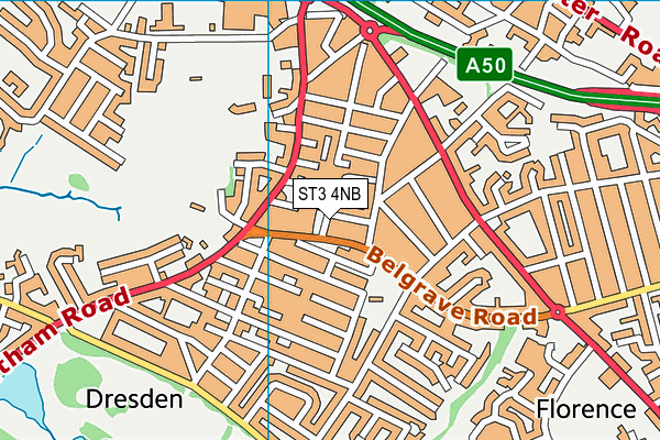 ST3 4NB map - OS VectorMap District (Ordnance Survey)