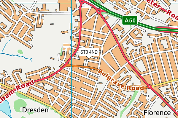 ST3 4ND map - OS VectorMap District (Ordnance Survey)