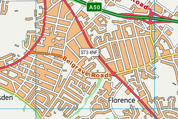 ST3 4NF map - OS VectorMap District (Ordnance Survey)