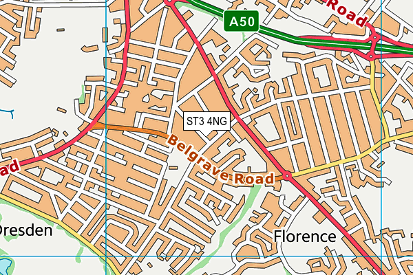 ST3 4NG map - OS VectorMap District (Ordnance Survey)