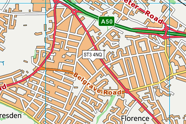 ST3 4NQ map - OS VectorMap District (Ordnance Survey)