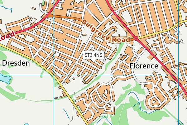 ST3 4NS map - OS VectorMap District (Ordnance Survey)