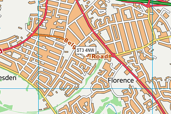 ST3 4NW map - OS VectorMap District (Ordnance Survey)