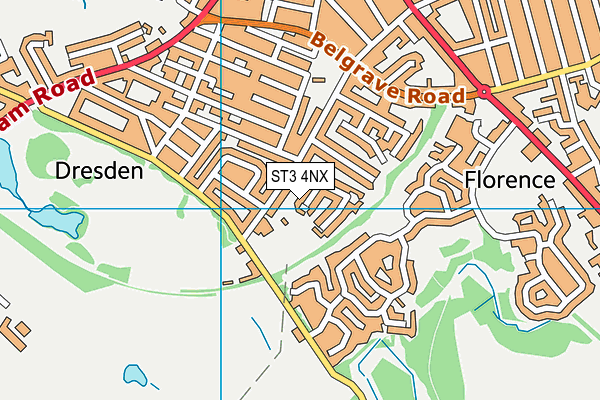 ST3 4NX map - OS VectorMap District (Ordnance Survey)
