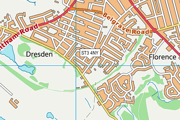 ST3 4NY map - OS VectorMap District (Ordnance Survey)