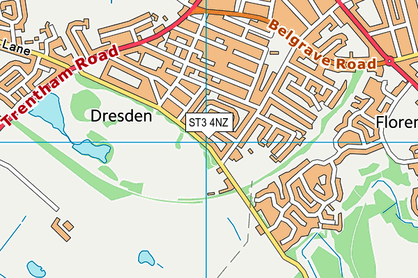 ST3 4NZ map - OS VectorMap District (Ordnance Survey)