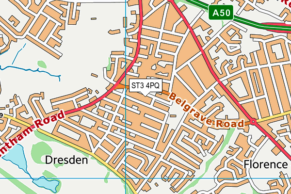 ST3 4PQ map - OS VectorMap District (Ordnance Survey)