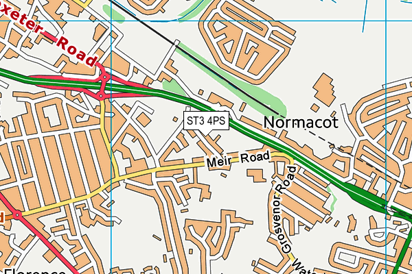 ST3 4PS map - OS VectorMap District (Ordnance Survey)