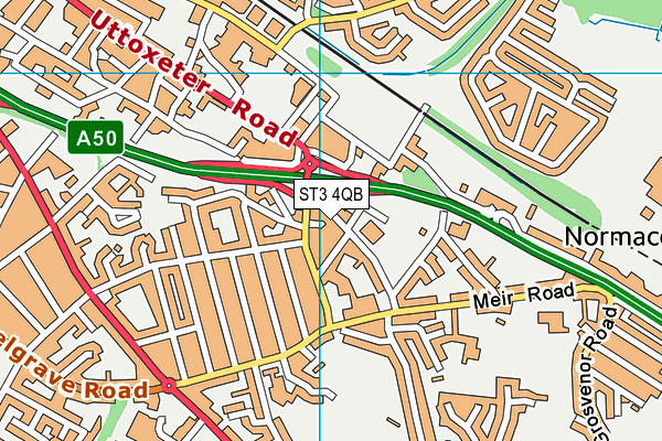 ST3 4QB map - OS VectorMap District (Ordnance Survey)